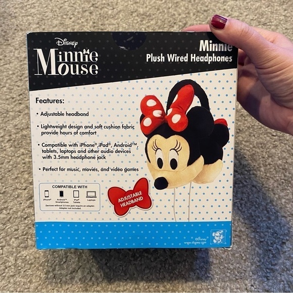 Disney Minnie Mouse Plush Wired Headphones NEW World Land Vacation - Picture 4 of 4